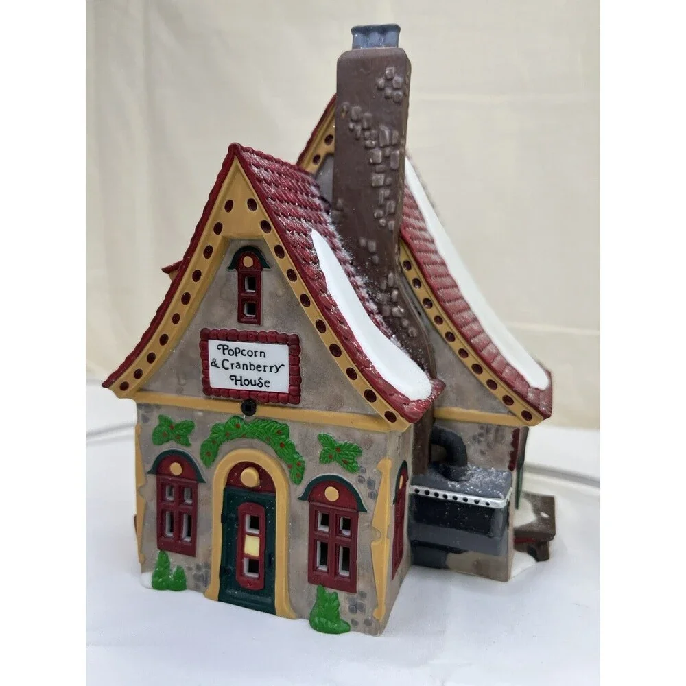 Vtg Dept 56 North Pole Series Popcorn and Cranberry House 56388 Xmas‎ Village